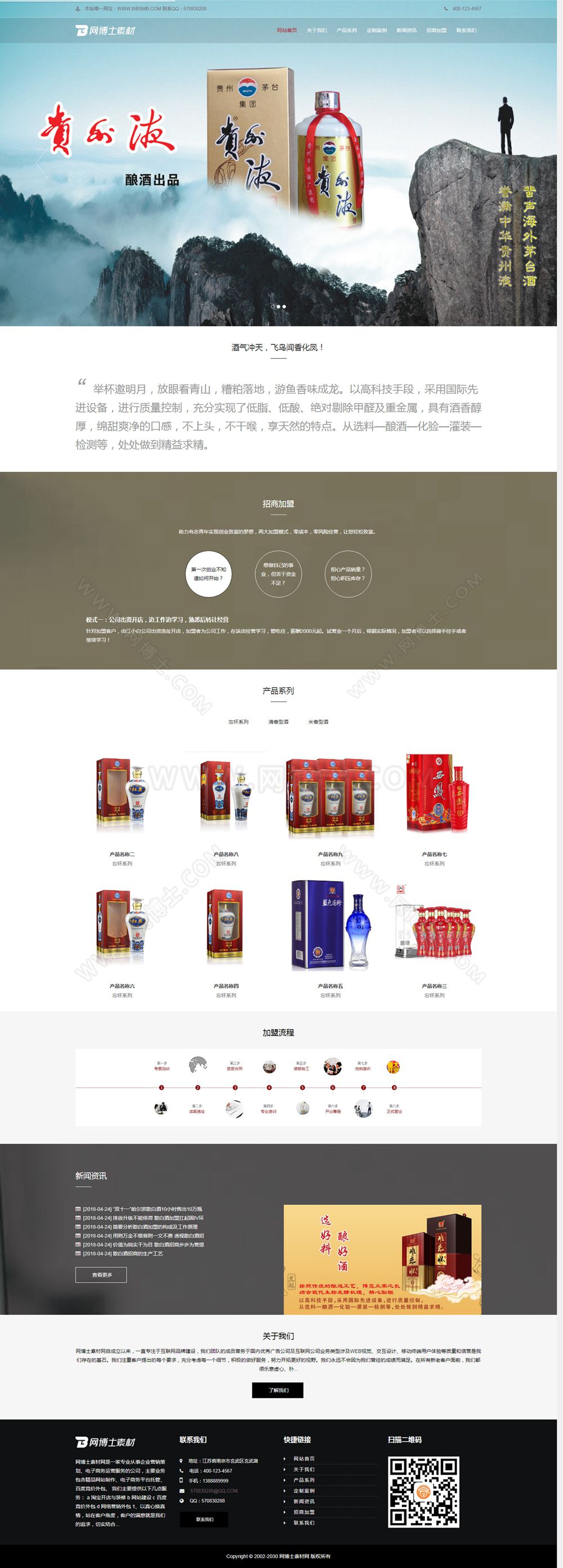 （自适应手机版）响应式高端酒业包装设计类网站织梦模板 HTML5白酒包装礼盒网站